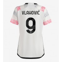 Camiseta Juventus Dusan Vlahovic #9 Segunda Equipación Replica 2023-24 para mujer mangas cortas